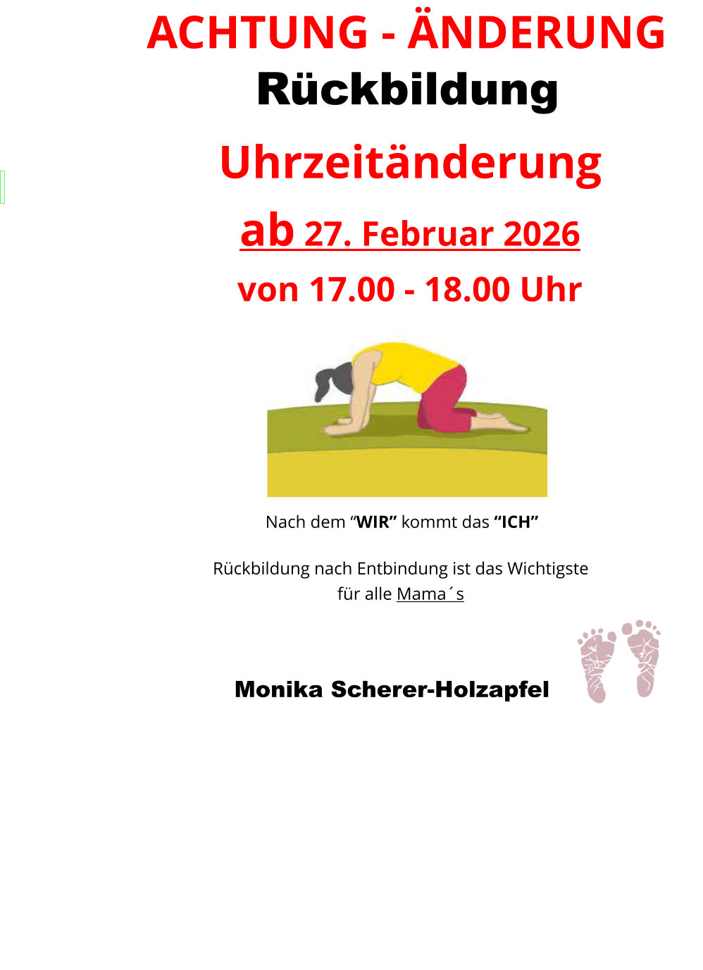 Rückbildung Uhrzeitänderung